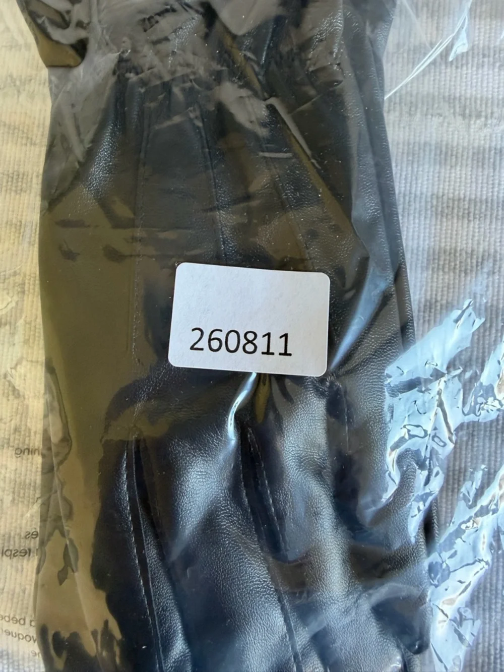 Black Faux Leather and Faux Fur Lined Driving Gloves #260811
